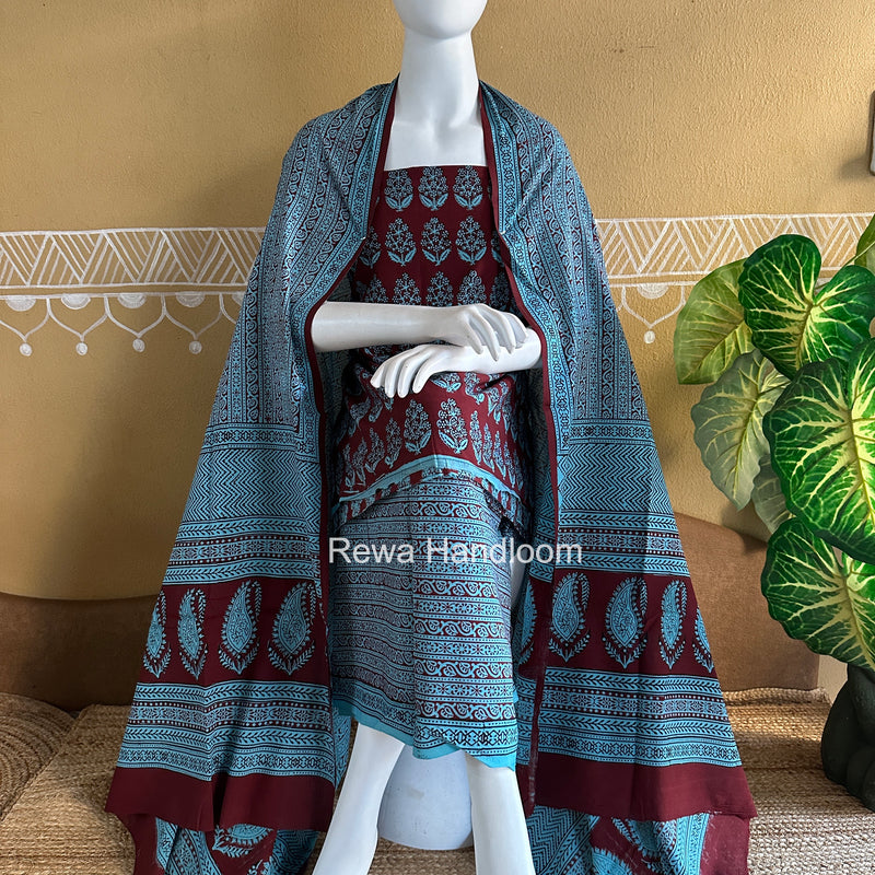 Bagh Print Cotton Suit