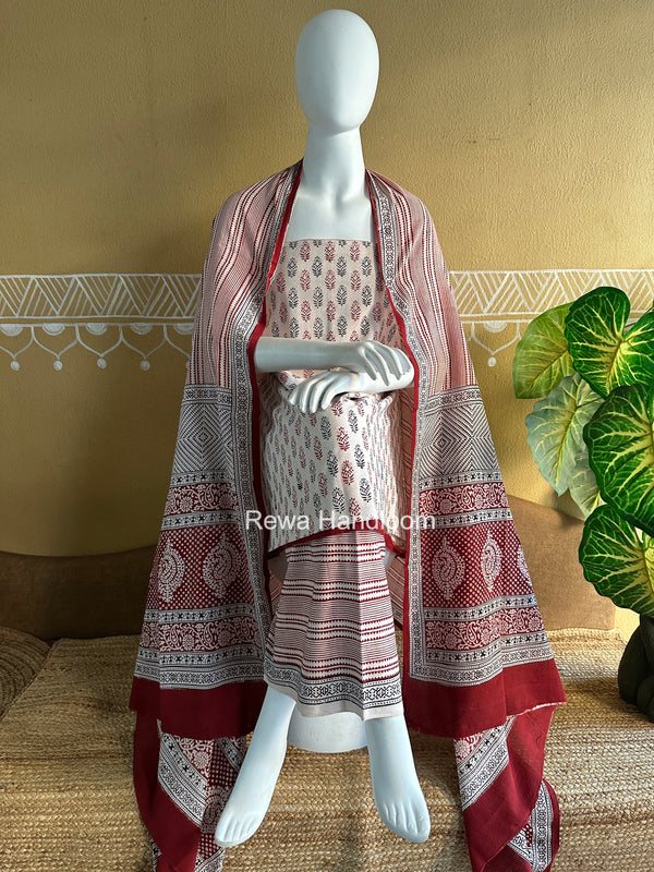 Bagh Print Cotton Suit
