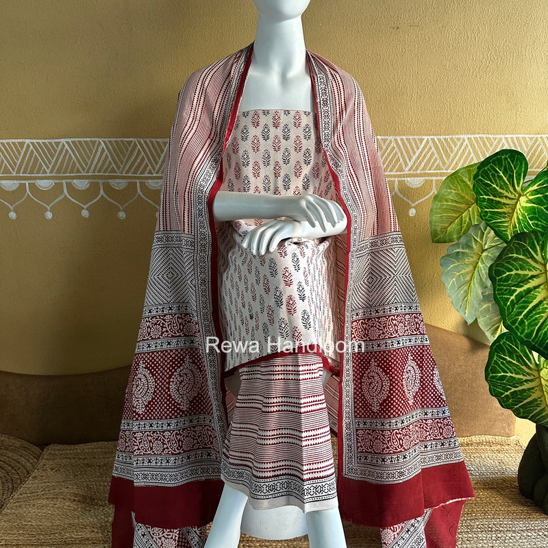 Bagh Print Cotton Suit