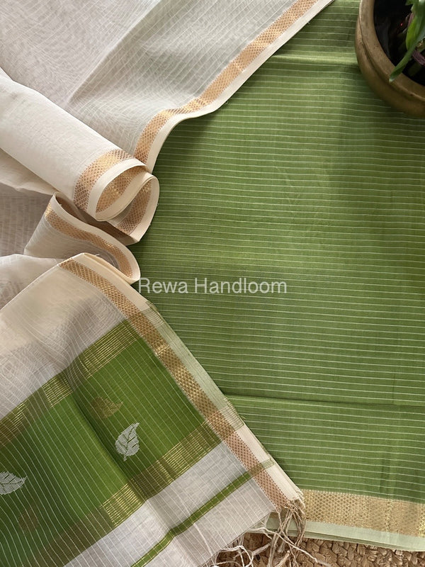 Maheshwari Patti Butti Top-Dupatta Set 