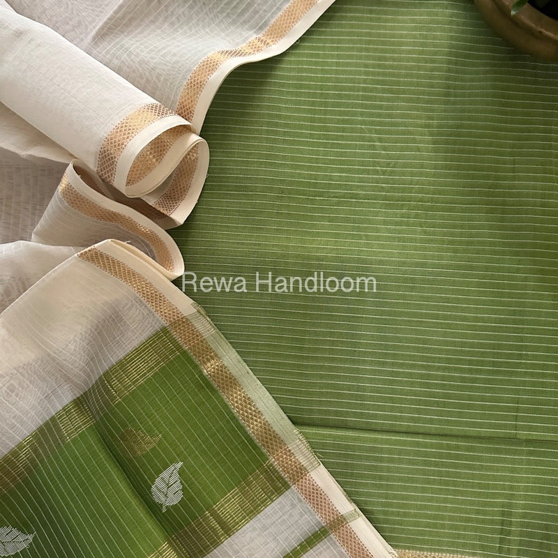 Maheshwari Patti Butti Top-Dupatta Set 