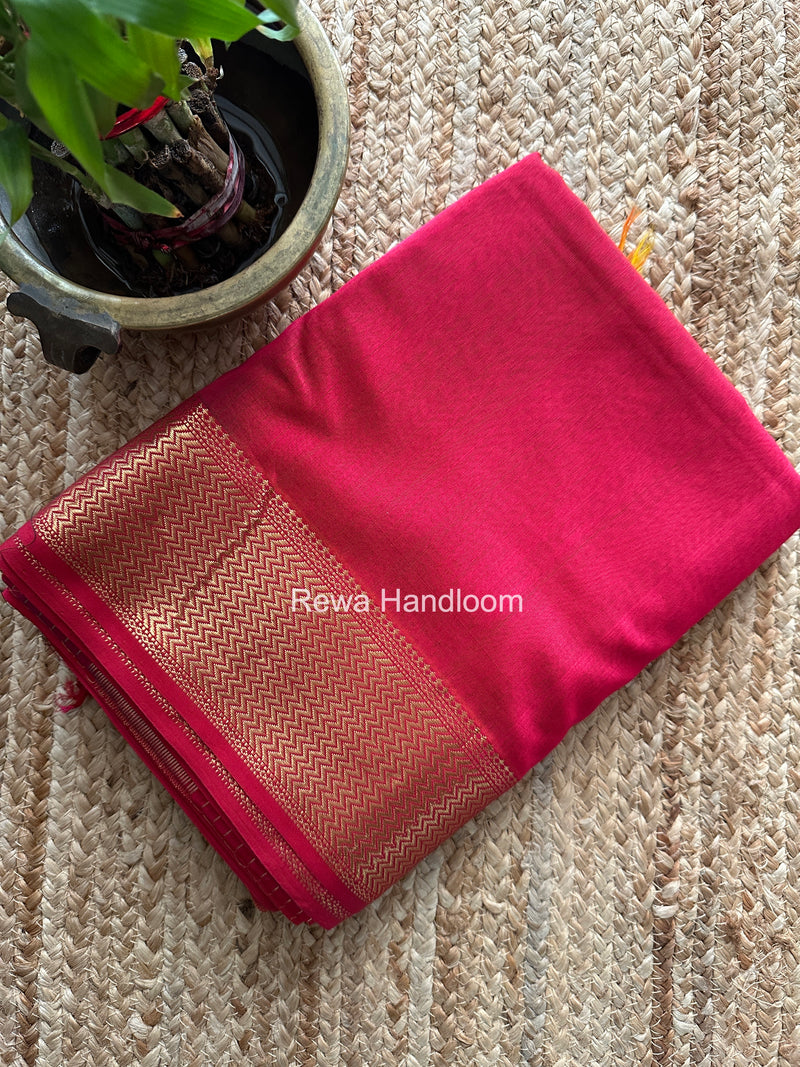 Maheshwari Rani Pink Shaded Plain Saree ZBPS02