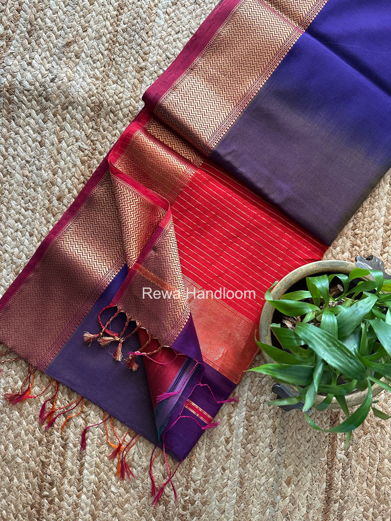 Maheshwari Shaded Plain Saree