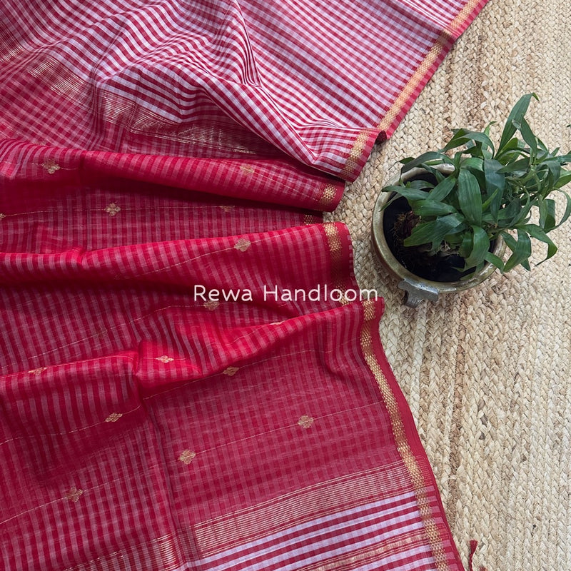 Exclusive Maheshwari Rani Pink Checks Saree CLBS03
