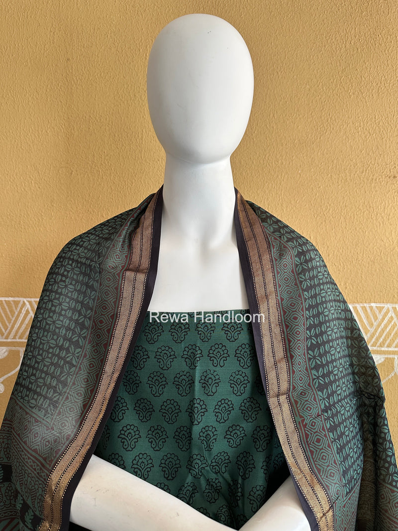 Maheshwari Aqua Green Bagh Print Suit BSP0197