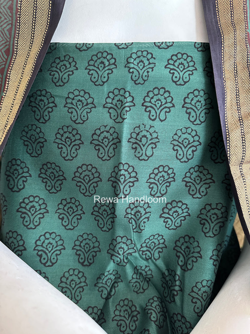 Maheshwari Aqua Green Bagh Print Suit BSP0197