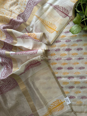 Maheshwari Handblock Print Top-Dupatta