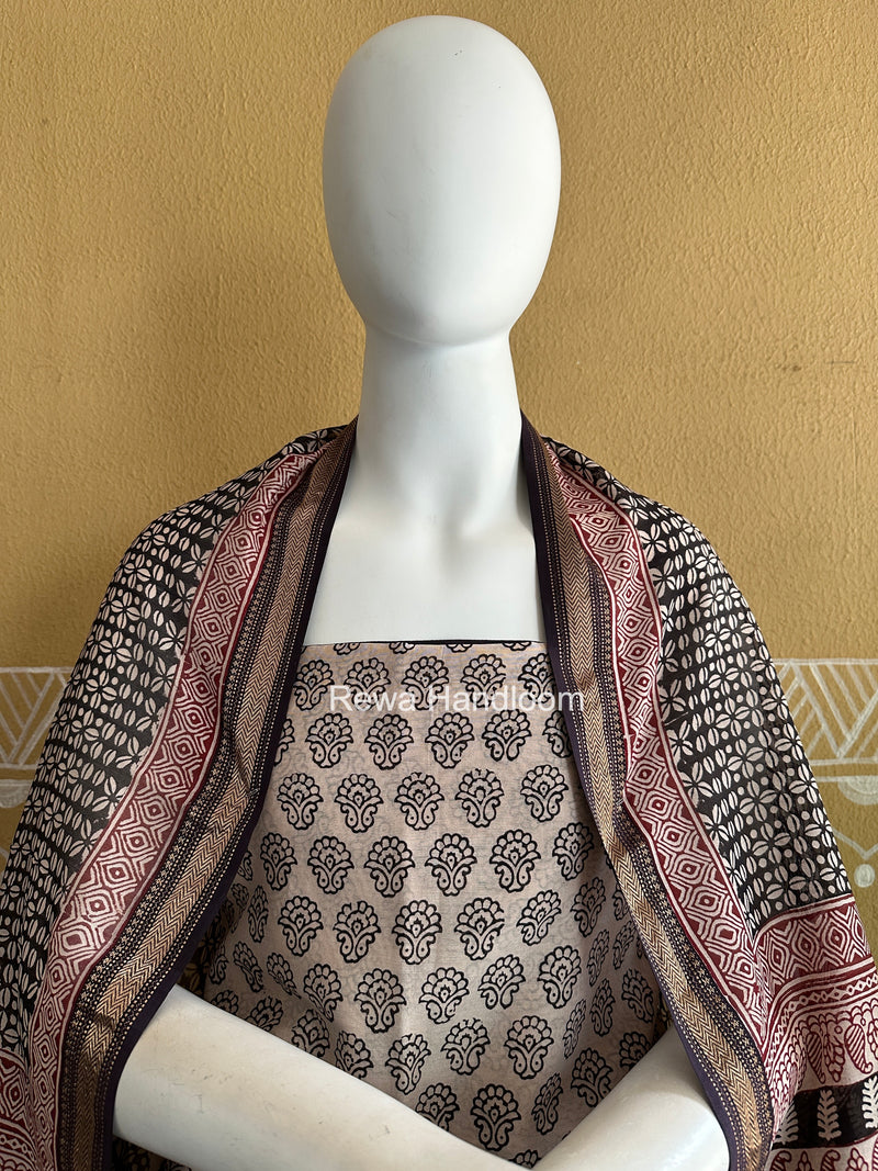 Maheshwari White Bagh Print Suit BSP0187