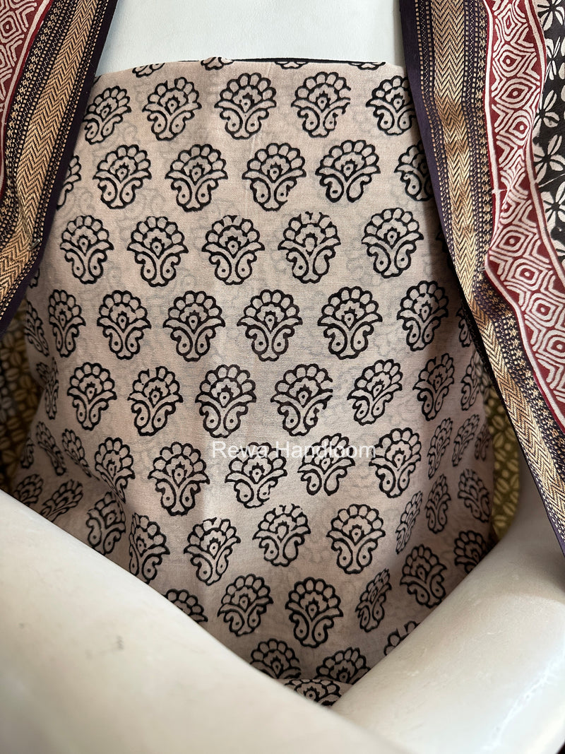 Maheshwari White Bagh Print Suit BSP0187