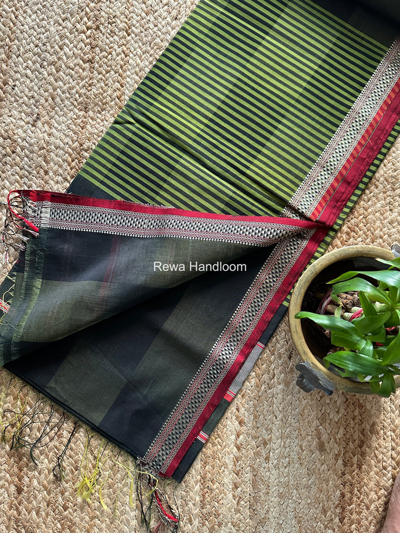 Maheshwari Black Shaded Plain Saree ZSP07