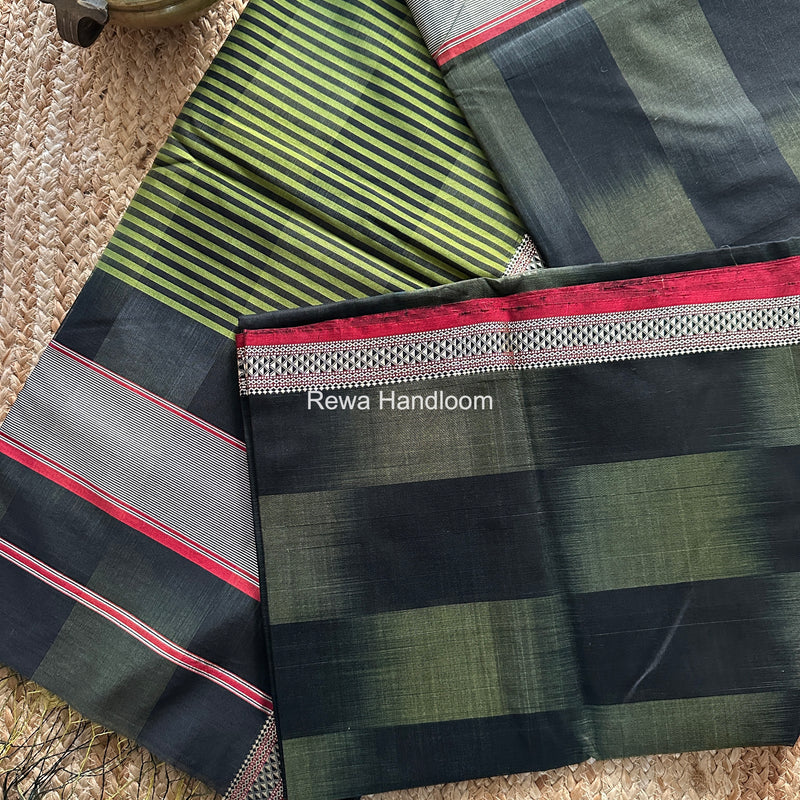 Maheshwari Black Shaded Plain Saree ZSP07