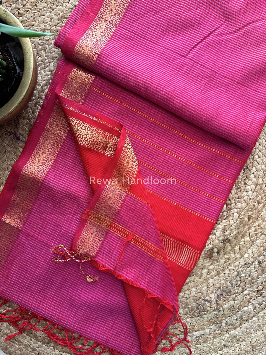 Maheshwari Fuchsia Pink Garbha Reshami Silk Saree GS170