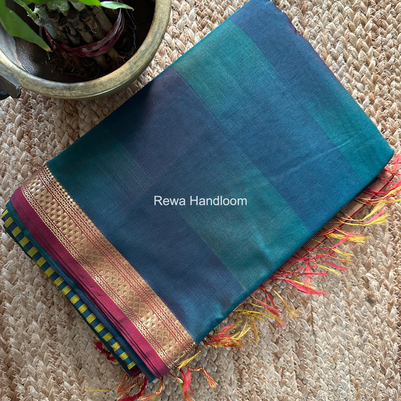 Maheshwari Morpankhi Shaded Plain Saree ZSP04