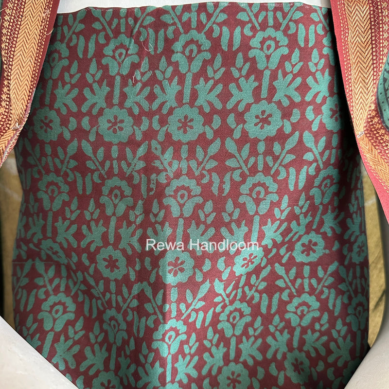Maheshwari Bottle Green Bagh Print Suit BSP0202