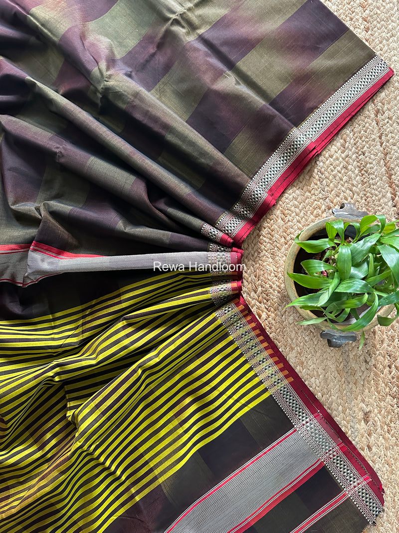 Maheshwari Wine Shaded Plain Saree ZSP05