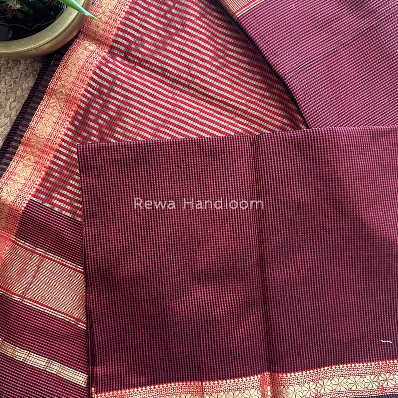 Maheshwari Maroon Garbha Reshami Silk Saree GS171