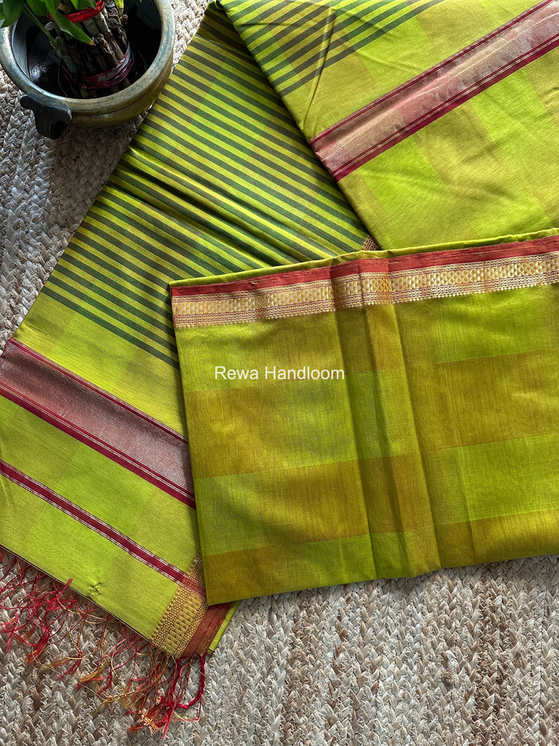 Maheshwari Lemon Yellow Shaded Plain Saree ZSP03