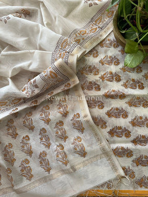 Maheshwari Handblock Print Top-Dupatta