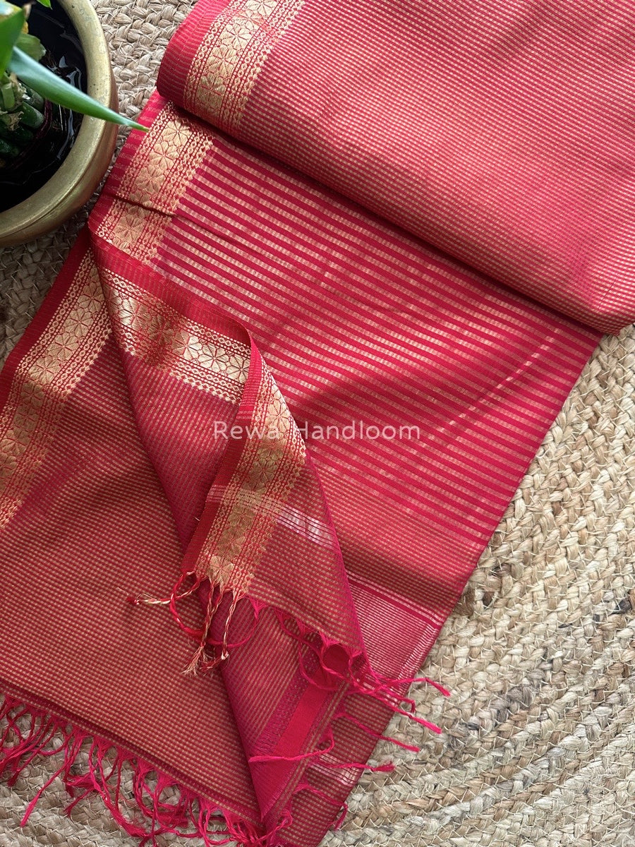 Maheshwari Rani Pink Garbha Reshami Silk Saree GS168