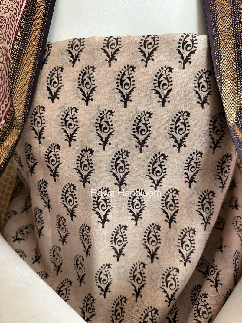Maheshwari White Bagh Print Suit BSP0200