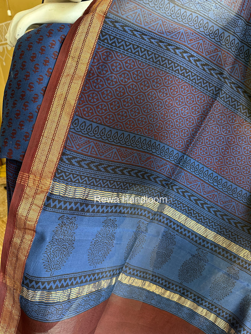 Maheshwari Blue Bagh Print Suit BSP0201
