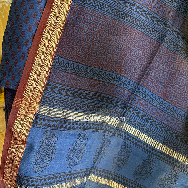 Maheshwari Blue Bagh Print Suit BSP0201