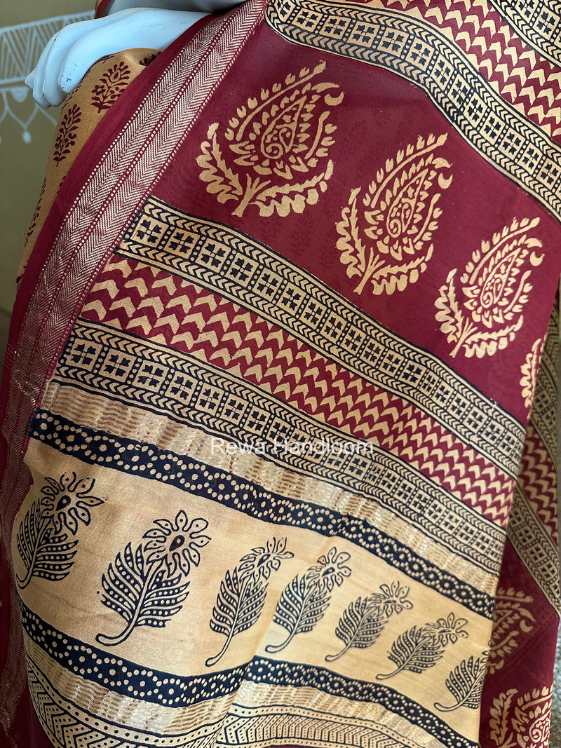 Maheshwari Pastel Yellow Bagh Print Suit BSP0193