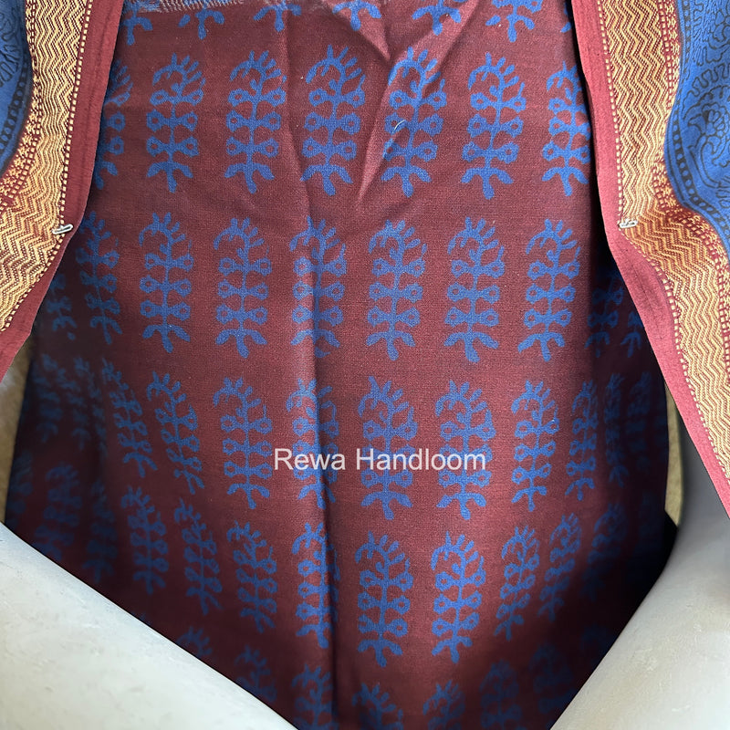 Maheshwari Maroon Bagh Print Suit BSP0196
