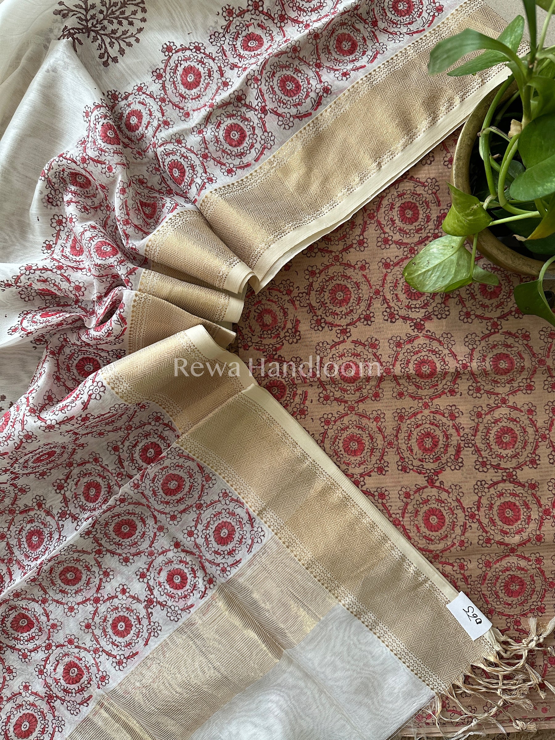 Maheshwarii Handblock Print Top-Dupatta