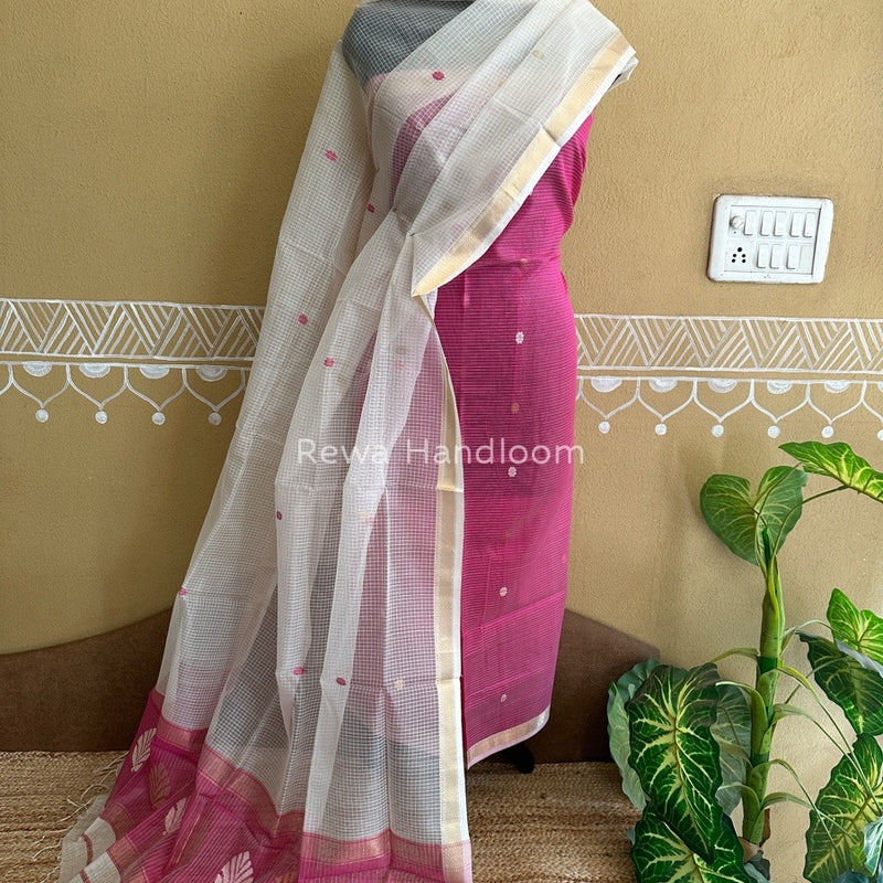Maheshwari Katan Motifs Top Dupatta Sets