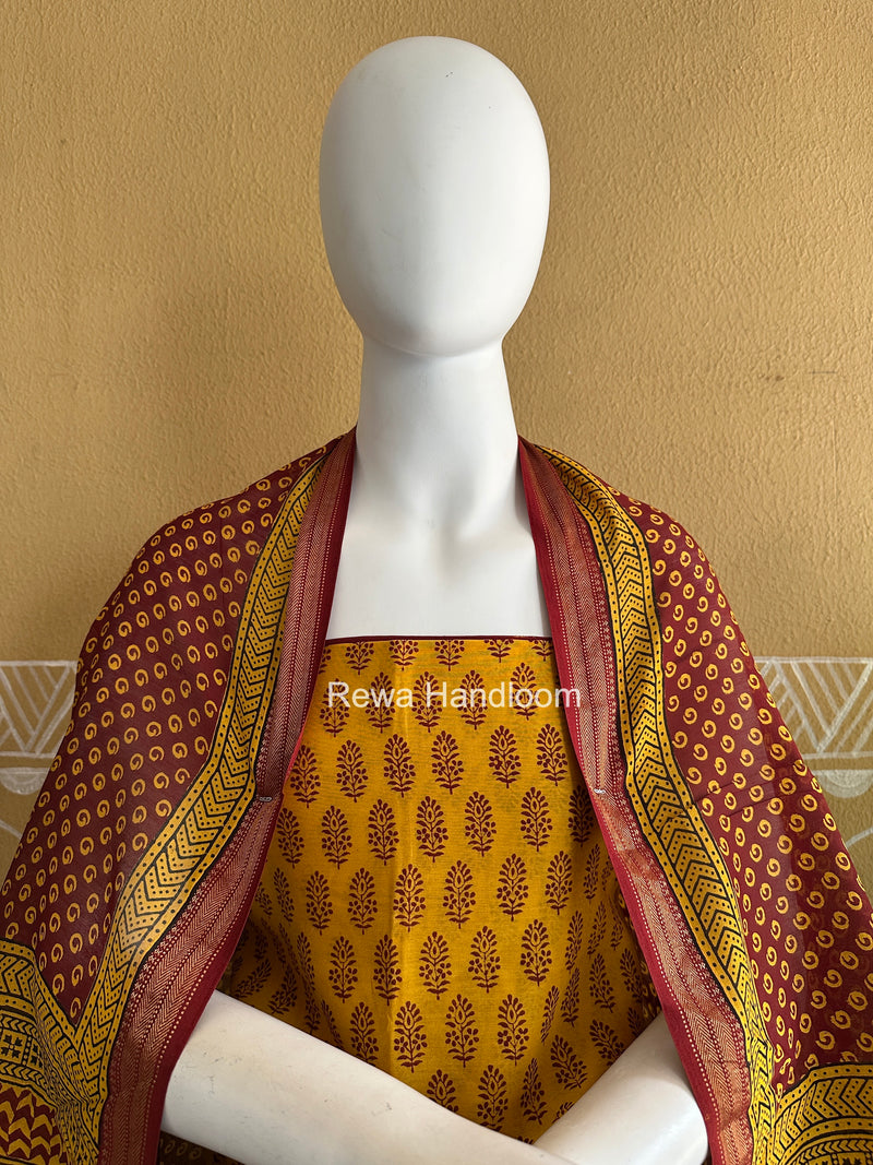 Maheshwari Yellow Bagh Print Suit BSP0198