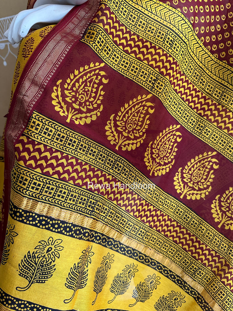 Maheshwari Yellow Bagh Print Suit BSP0198