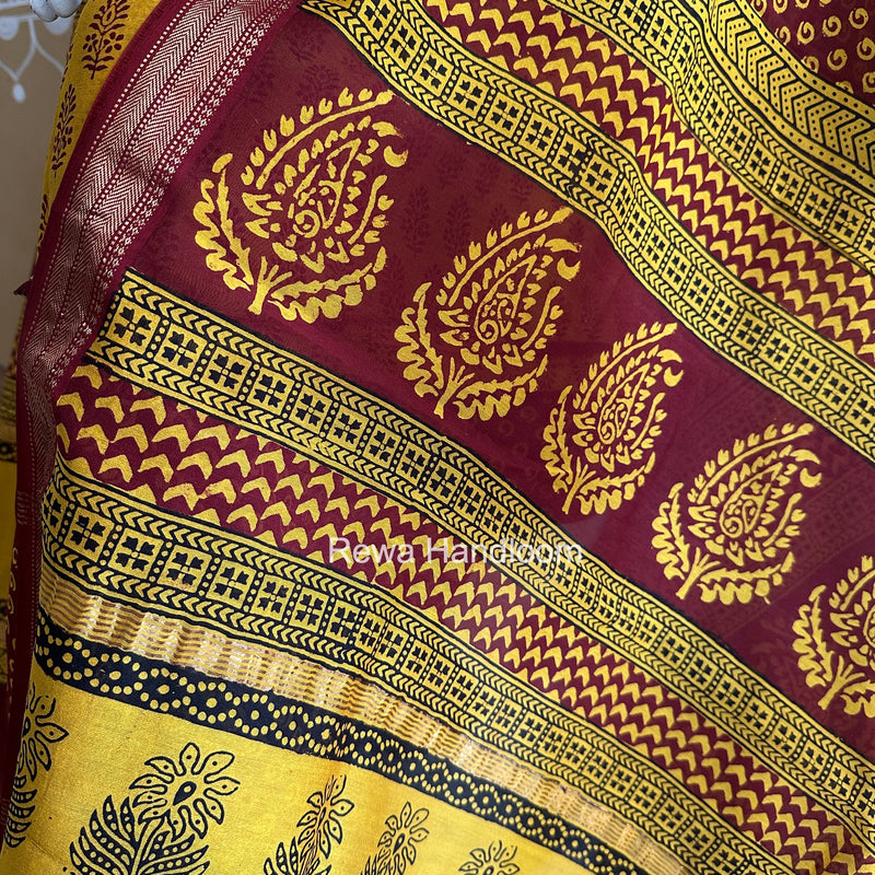 Maheshwari Yellow Bagh Print Suit BSP0198