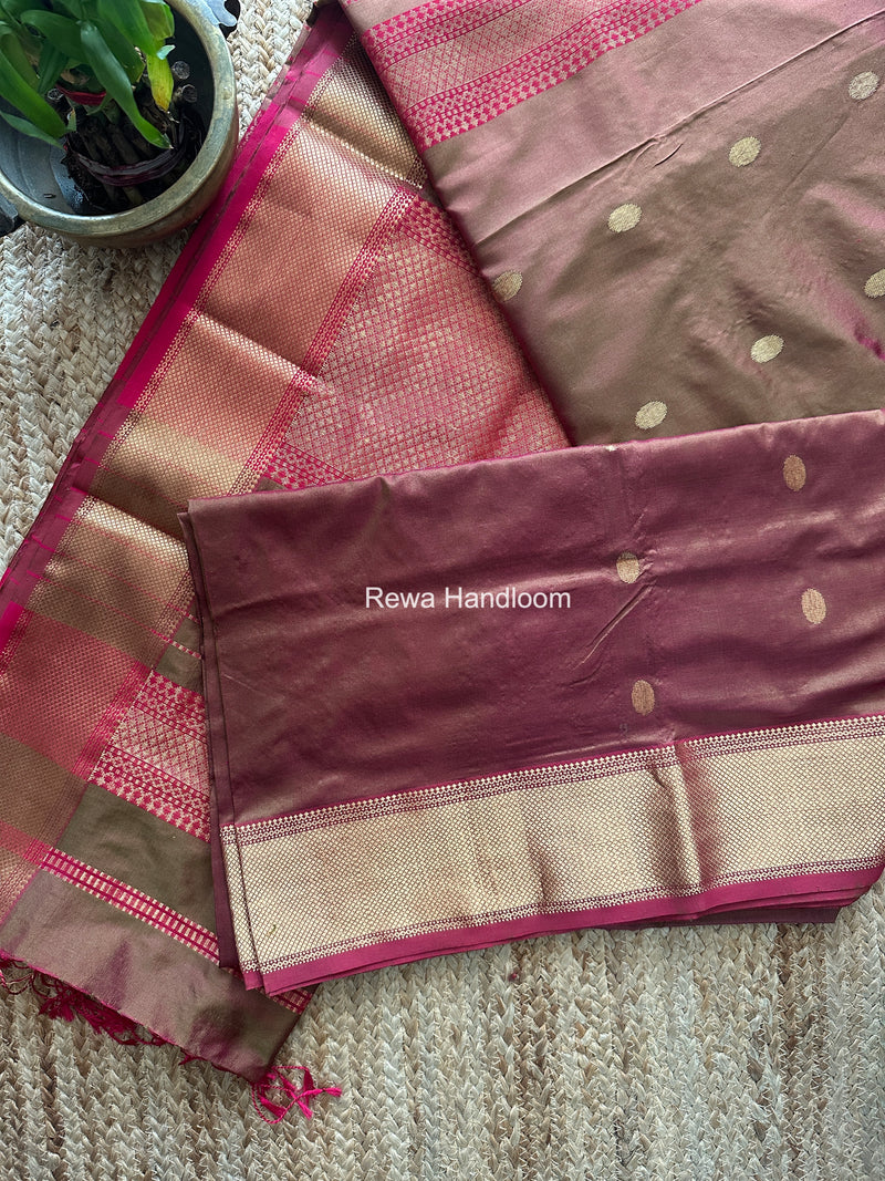 Maheshwari Mehendi Green Pure Silk Saree PS083