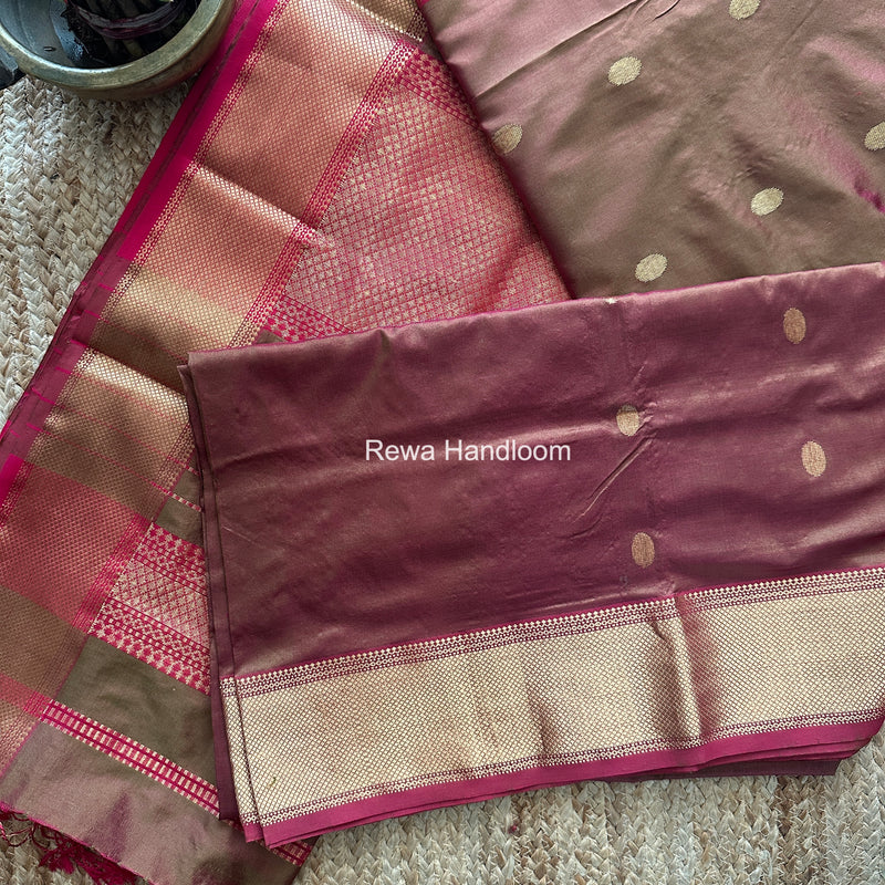 Maheshwari Mehendi Green Pure Silk Saree PS083