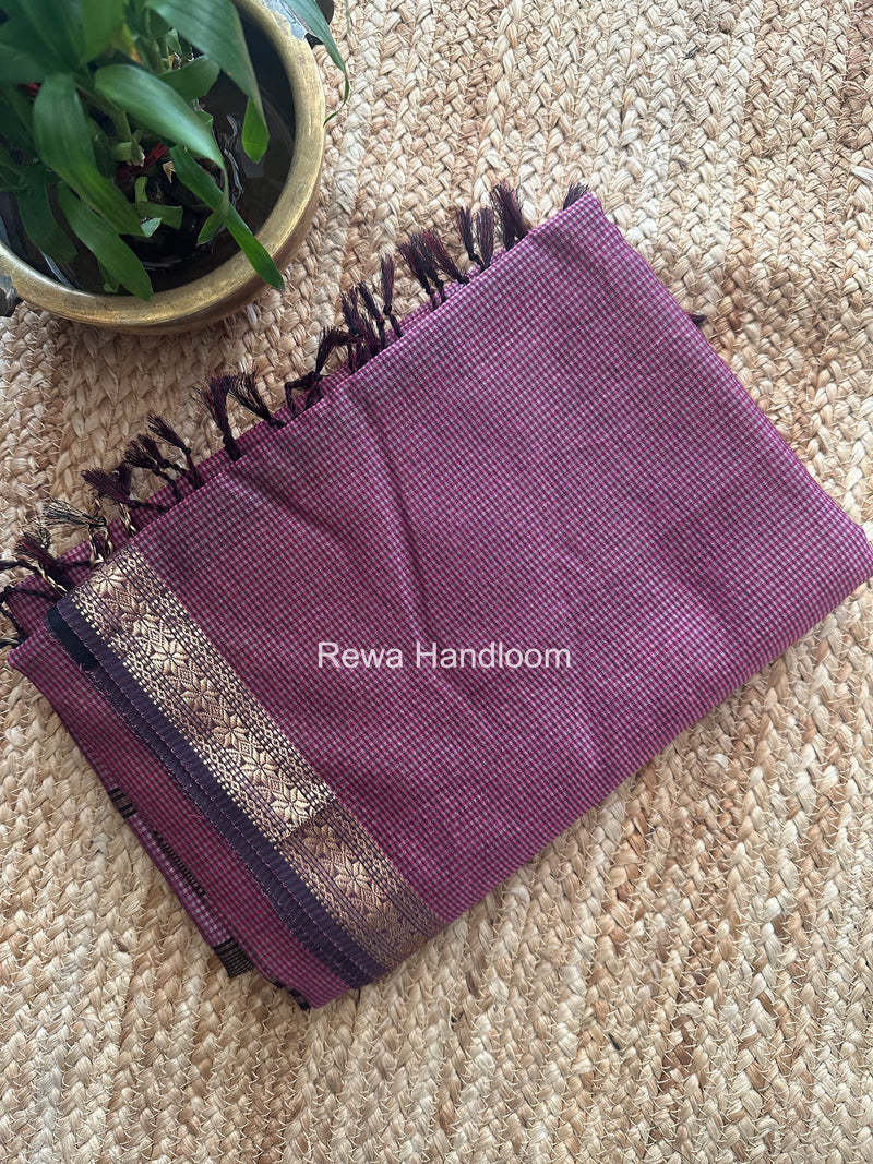 Maheshwari Pink Garbha Reshami Silk Saree GS297