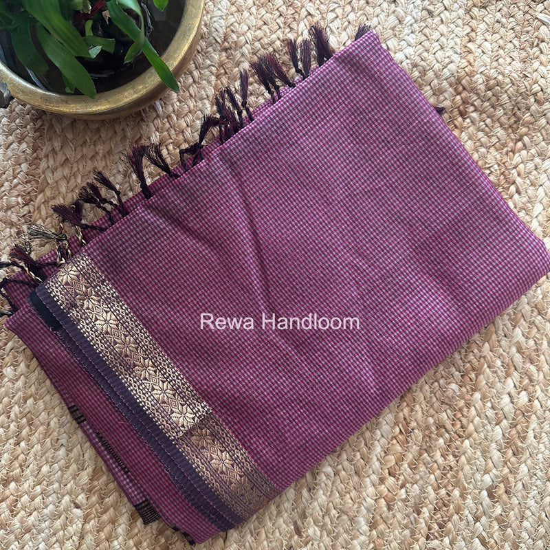 Maheshwari Pink Garbha Reshami Silk Saree GS297