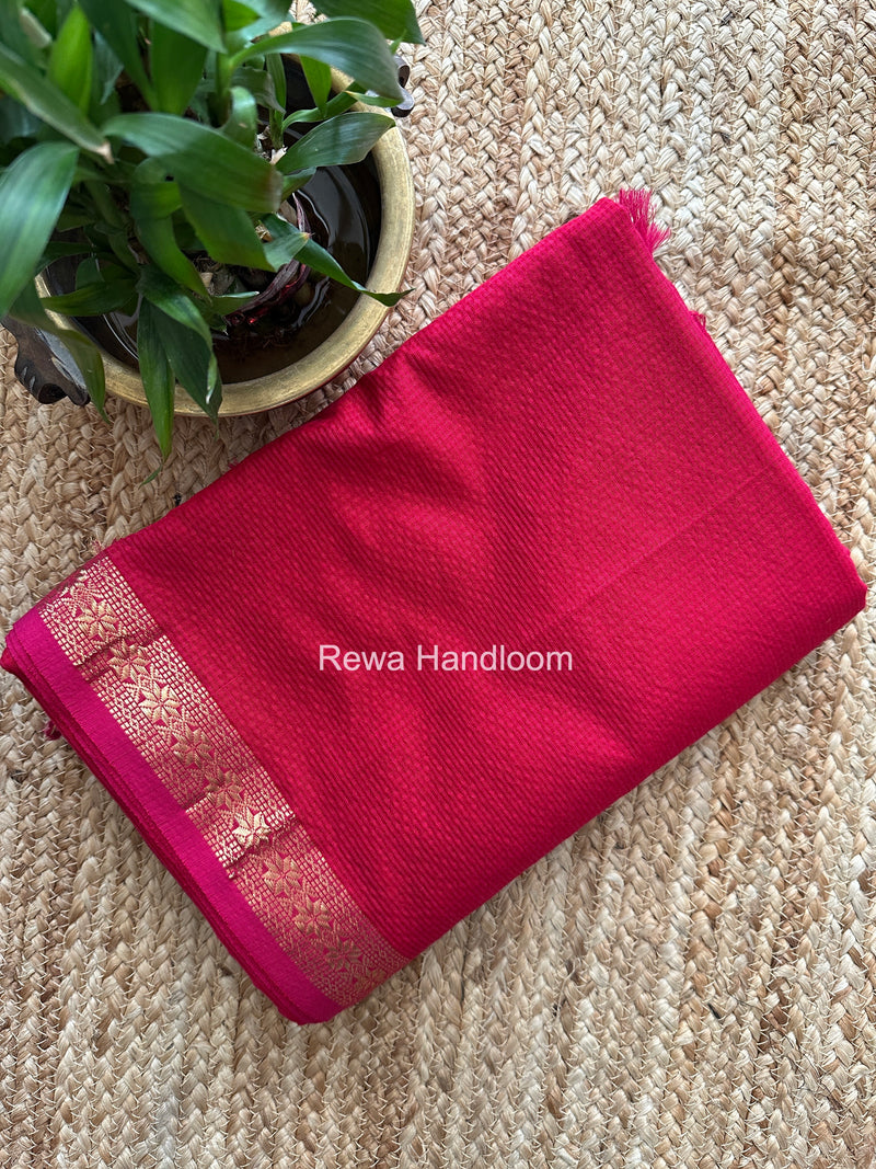 Maheshwari Rani Pink Garbha Reshami Silk Saree GS300