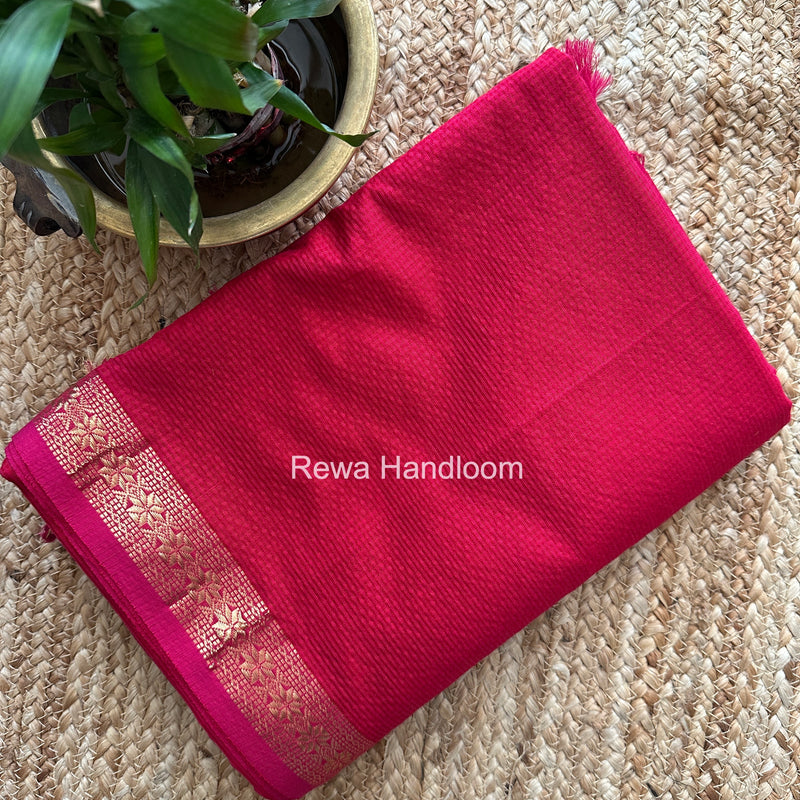 Maheshwari Rani Pink Garbha Reshami Silk Saree GS300