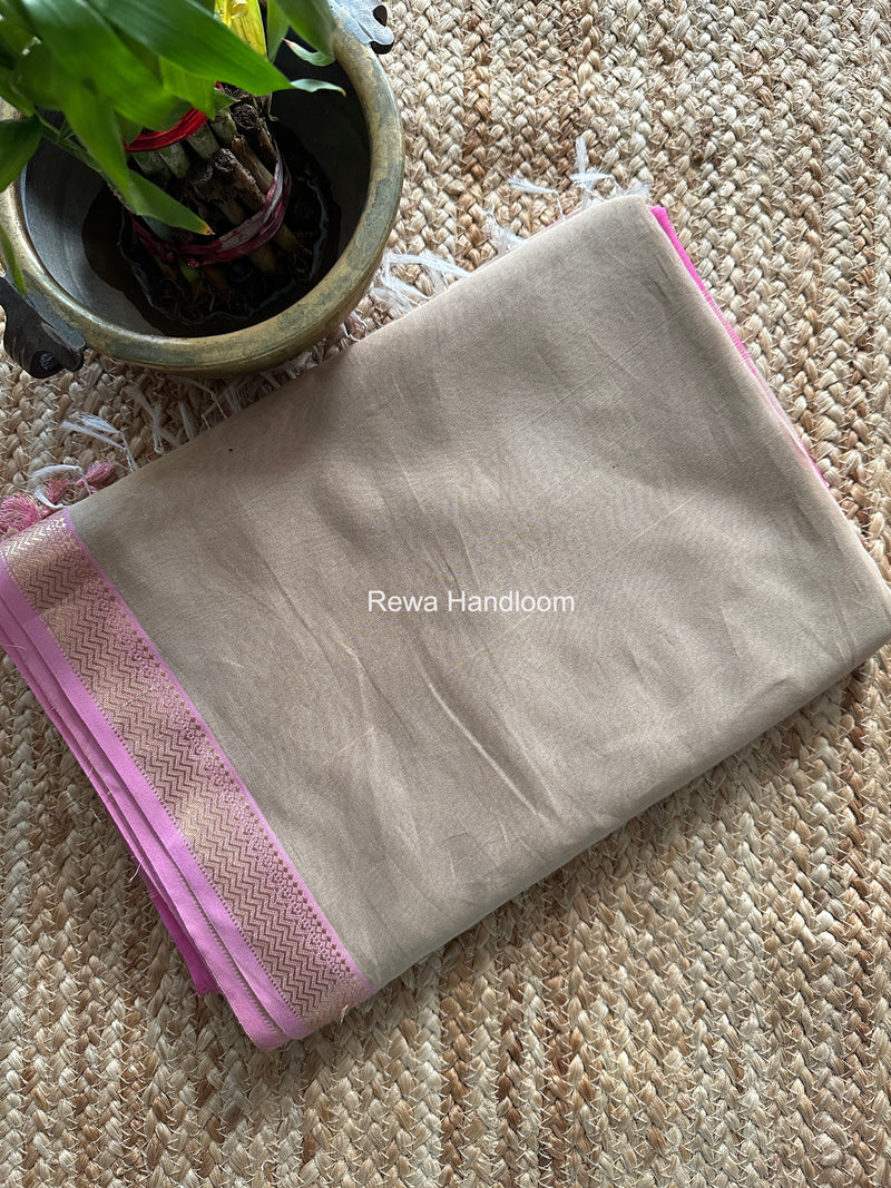 Maheshwari Beige Rewa Lehar Saree ZBS08