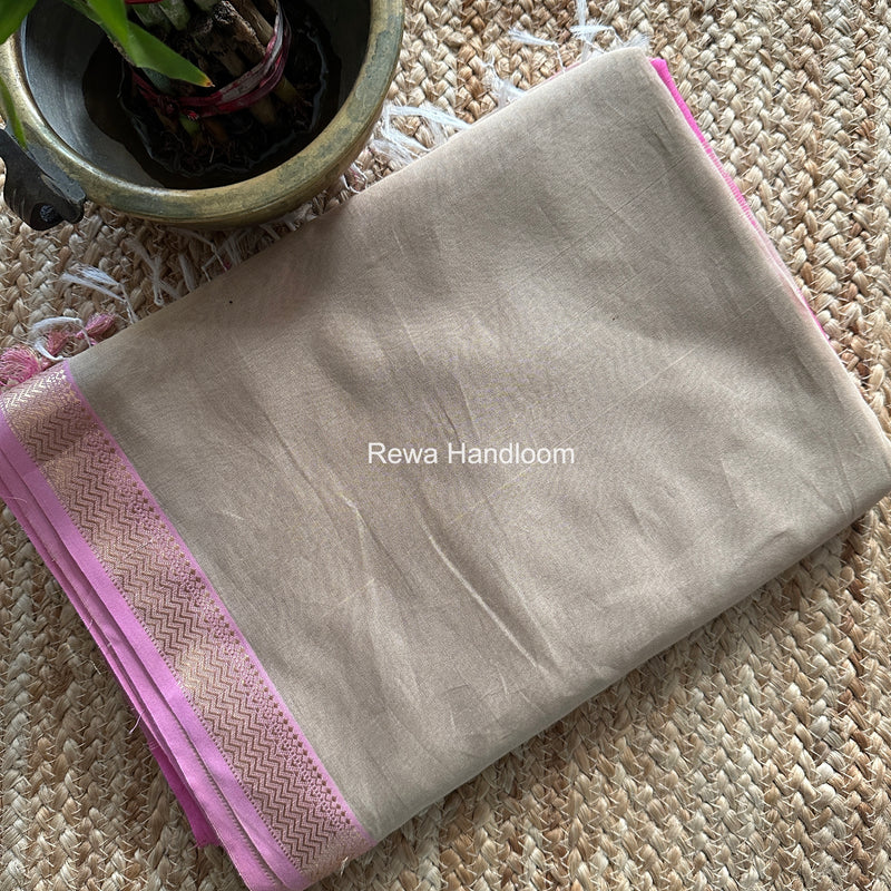 Maheshwari Beige Rewa Lehar Saree ZBS08