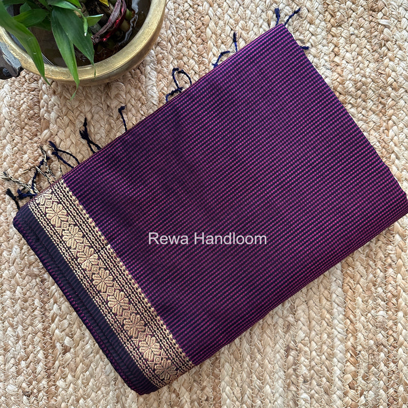 Maheshwari Dark Magenta Garbha Reshami Silk Saree GS301