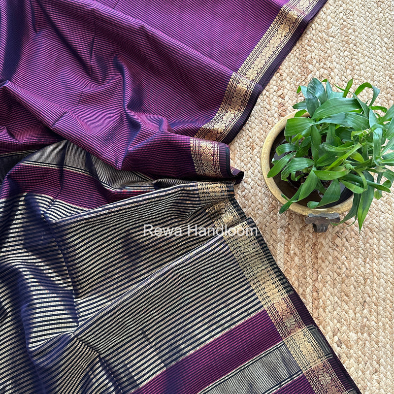 Maheshwari Dark Magenta Garbha Reshami Silk Saree GS301