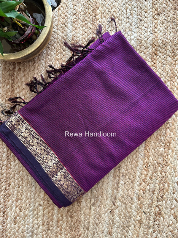 Maheshwari Purple Garbha Reshami Silk Saree GS307