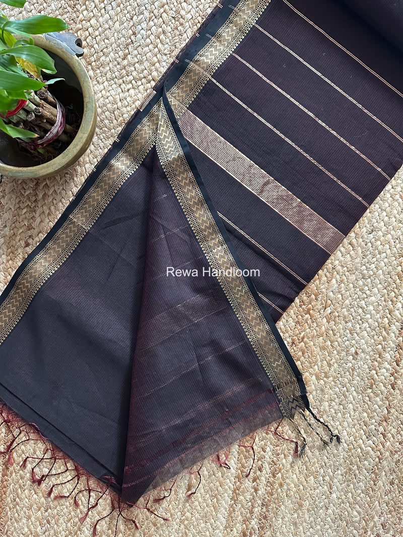 Maheshwari Brown Rasta Lehar Saree RL037