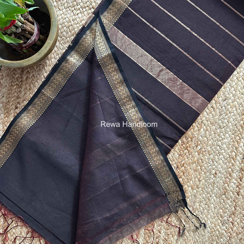 Maheshwari Brown Rasta Lehar Saree RL037
