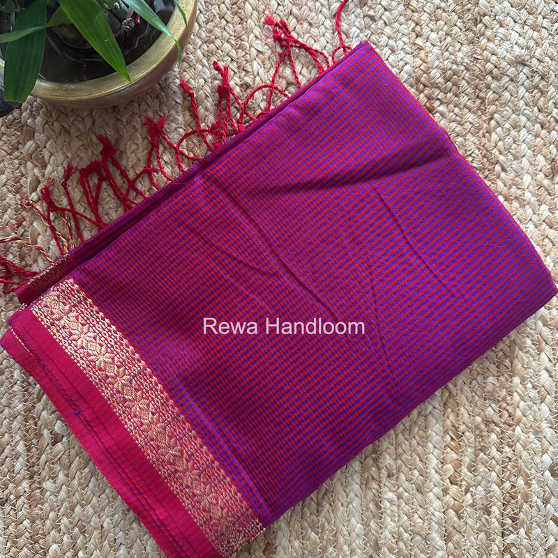 Maheshwari Magenta Garbha Reshami Silk Saree GS309