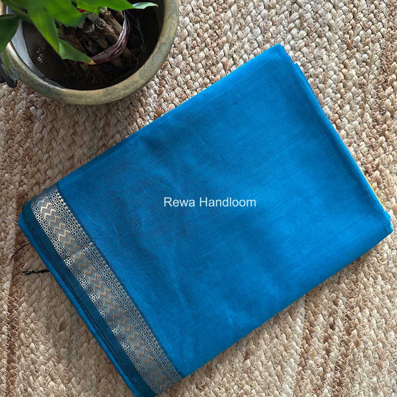 Maheshwari Teal Blue Rasta Lehar Saree RL034