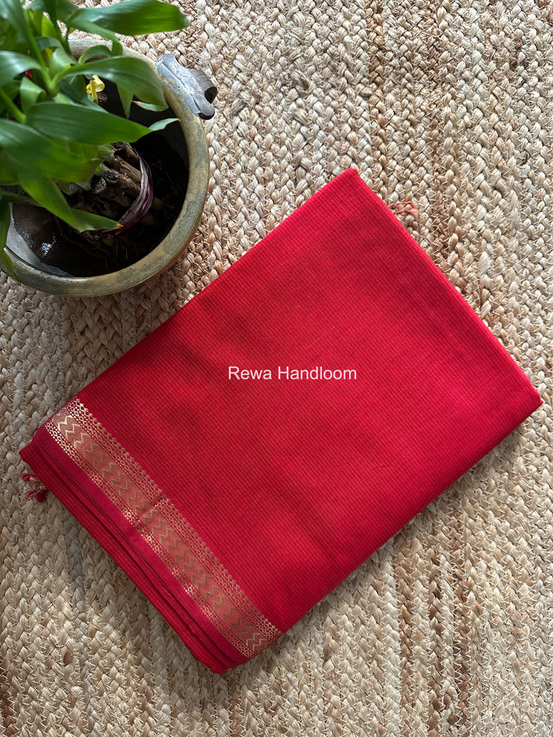 Maheshwari Red Rasta Lehar Saree RL035