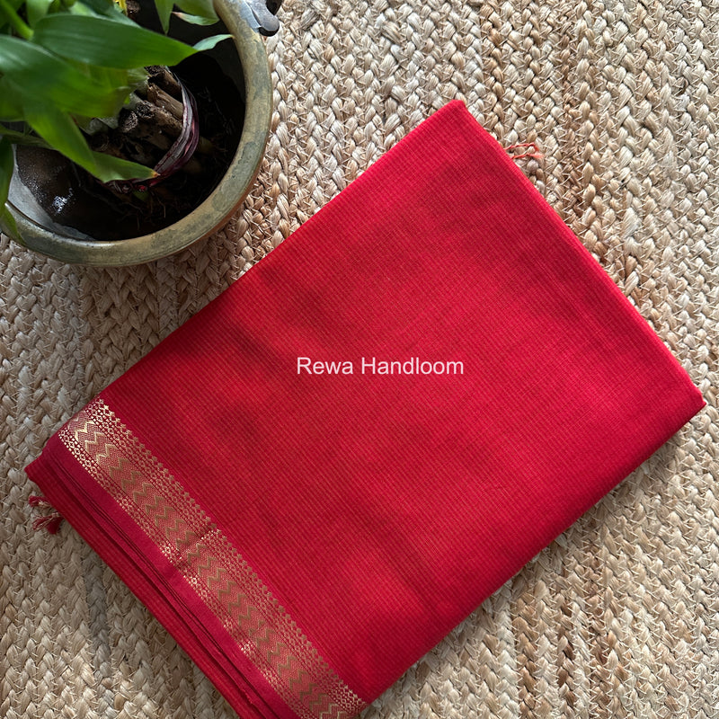 Maheshwari Red Rasta Lehar Saree RL035